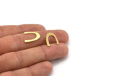 Brass Blank, 24 Raw Brass, Brass Blanks, U Shaped Blanks, Brass Semi Circle Blanks (16x3.5x0.60mm) A4470