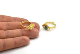 Brass Eye Ring, 2 Raw Brass Eye Shaped Rings N2159
