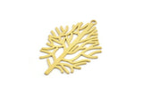 Pirinç Ağaç Tılsımı, 1 Halka, Kolye Ucu, Küpe Parçalarıyla Birlikte 8 Ham Pirinç Ağaç Şeklinde Tılsım (34x24x0,60 mm) A4186