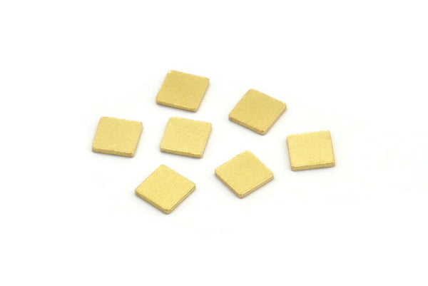 Brass Square Blank, 50 Raw Brass Square Shaped Blanks, Stamping Blanks (6x0.80mm) A4188