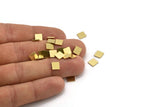 Brass Square Blank, 50 Raw Brass Square Shaped Blanks, Stamping Blanks (6x0.80mm) A4188