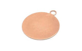 Rose Gold Round Tag,2 Rose Gold Plated Brass Textured Round Stamping Blanks With 1 Loop,Earrings,Pendants (35x30x0,50mm) D0734 Q0769