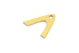 Brass Charm, 24 Raw Brass, Brass Pendants, Charm Pendants, V Shaped Charms, Brass V Shaped Charms With 1 Hole (12x12x0.60mm) A4484