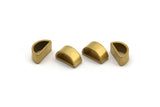Brass Half Moon - 25 Raw Brass Semi Circle Thick Cut Connectors, Bracelet Finding, Bracelet Charm (6x11x0.8x5mm) D0116