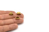 Brass Half Moon - 25 Raw Brass Semi Circle Thick Cut Connectors, Bracelet Finding, Bracelet Charm (6x11x0.8x5mm) D0116