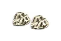 Silver Heart Charm, 6 Antique Silver Plated Brass Heart Charms With 1 Hole, Earrings, Findings (23x23x0.60mm) D0828 H0785