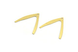 Brass Charm, 12 Raw Brass, Brass Pendants, Charm Pendants, V Shaped Charms, Brass V Shaped Charms With 1 Hole (25x26x0.60mm) A4477