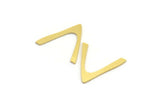 Brass Blank, 24 Raw Brass, Brass Blanks, V Shaped Blanks (16x17x0.60mm) A4482
