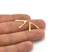 Brass Blank, 24 Raw Brass, Brass Blanks, V Shaped Blanks (16x17x0.60mm) A4482
