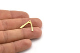 Brass Charm, 24 Raw Brass, Brass Pendants, Charm Pendants, V Shaped Charms, Brass V Shaped Charms With 1 Hole (18.5x20x0.60mm) A4480