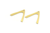Brass Charm, 24 Raw Brass, Brass Pendants, Charm Pendants, V Shaped Charms, Brass V Shaped Charms With 1 Hole (18.5x20x0.60mm) A4480