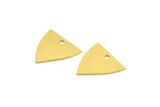 Brass Triangle Charm, 12 Raw Brass Triangle Shaped Charms With 1 Hole, Brass Stamping (15.5x16x0.60mm) A4474