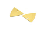 Brass Triangle Charm, 12 Raw Brass Triangle Shaped Charms With 1 Hole, Brass Stamping (15.5x16x0.60mm) A4474