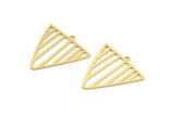 Brass Triangle Charm, 12 Raw Brass Triangle Shaped Charms With 1 Loop (28x28x0.60mm) A4487