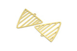 Brass Triangle Charm, 12 Raw Brass Triangle Shaped Charms With 1 Loop (28x28x0.60mm) A4487