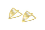 Brass Triangle Charm, 12 Raw Brass Triangle Shaped Charms With 1 Loop (26x23x0.60mm) A4496
