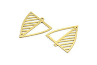 Brass Triangle Charm, 12 Raw Brass Triangle Shaped Charms With 1 Loop (26x23x0.60mm) A4496