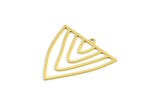 Brass Triangle Charm, 12 Raw Brass Triangle Shaped Charms With 1 Loop (30x29x0.60mm) A4497