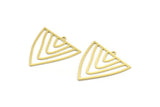 Brass Triangle Charm, 12 Raw Brass Triangle Shaped Charms With 1 Loop (30x29x0.60mm) A4497