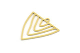 Brass Triangle Charm, 24 Raw Brass Triangle Shaped Charms With 1 Loop (22x21x0.60mm) A4491