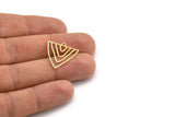 Brass Triangle Charm, 24 Raw Brass Triangle Shaped Charms With 1 Loop (22x21x0.60mm) A4491