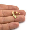 Brass Triangle Charm, 24 Raw Brass Triangle Shaped Charms With 1 Loop (22x19x0.60mm) A4501