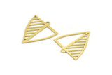 Brass Triangle Charm, 24 Raw Brass Triangle Shaped Charms With 1 Loop (22x19x0.60mm) A4501