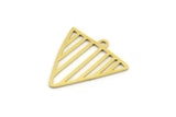 Brass Triangle Charm, 24 Raw Brass Triangle Shaped Charms With 1 Loop (20x19x0.60mm) A4499