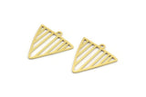 Brass Triangle Charm, 24 Raw Brass Triangle Shaped Charms With 1 Loop (20x19x0.60mm) A4499