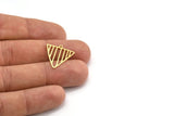 Brass Triangle Charm, 24 Raw Brass Triangle Shaped Charms With 1 Loop (20x19x0.60mm) A4499