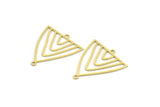 Brass Triangle Charm, 12 Raw Brass Triangle Shaped Charms With 2 Loops, Connector Findings (28x25x0.60mm) A4489