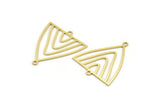 Brass Triangle Charm, 12 Raw Brass Triangle Shaped Charms With 2 Loops, Connector Findings (28x25x0.60mm) A4489