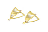 Pirinç Üçgen Charm, 2 Döngülü 24 Ham Pirinç Üçgen Şekilli Charm, Bağlantı Parçaları (24x19x0,60 mm) A4486