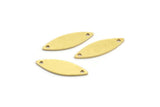 Brass Marquise Charm, 50 Raw Brass Oval Shaped Charms With 2 Holes (18x6x0.60mm) A4197