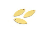 Brass Marquise Charm, 50 Raw Brass Oval Shaped Charms With 1 Hole (13x5x0.60mm) A4199