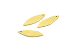 Brass Marquise Charm, 24 Raw Brass Oval Shaped Charms With 1 Hole (18x6x0.60mm) A4194
