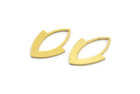 Brass Marquise Charm, 24 Raw Brass Marquise Shaped Charms, Connectors (22x15x0.80mm) A4198