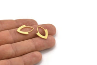 Brass Marquise Charm, 24 Raw Brass Marquise Shaped Charms, Connectors (22x15x0.80mm) A4198