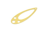 Brass Drop Charm, 12 Raw Brass Drop Charms With 1 Hole, Earrings, Findings (44x16x0.40mm) A4195