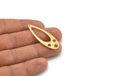 Brass Drop Charm, 12 Raw Brass Drop Charms With 1 Hole, Earrings, Findings (44x16x0.40mm) A4195