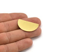 Semi Circle Blank, 4 Raw Brass Half Moon Blanks, Stamping Blanks (20x33x0.80mm) A4201