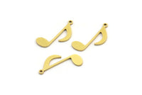 Pirinç Sekizinci Nota Charm, 1 Halkalı 50 Ham Pirinç Sekizinci Nota Şeklinde Charm, Kolye Uçları, Küpe Aksesuarları (20x8x0,80 mm) A4203