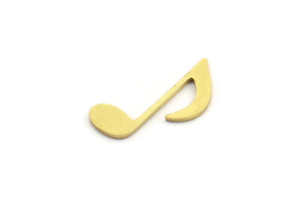 Brass Eighth Note Blank, 50 Raw Brass Eighth Note Shaped Blanks, Findings (18x8x0.80mm) A4204