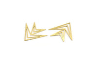 Brass Triangle Charm, 12 Raw Brass Triangle Shaped Charms, Triangle Connectors (29x26x0.60mm) A4250