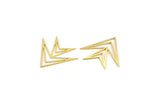 Brass Triangle Charm, 12 Raw Brass Triangle Shaped Charms, Triangle Connectors (29x26x0.60mm) A4250