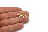 Brass Triangle Charm, 12 Raw Brass Triangle Shaped Charms, Triangle Connectors (29x26x0.60mm) A4250