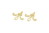 Brass Ethnic Charm, 24 Raw Brass Ethnic Motif Charms, Earring Charms (20x20x0.60mm) A4253