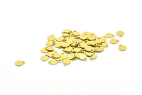 Brass Tiny Charm, 100 Raw Brass Charms With 1 Loop, Findings (7x6x0.40mm) L033