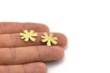 Brass Blank, 12 Raw Brass Blanks, Stamping Findings (16x18x0.80mm) A4216