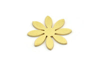Brass Flower Blank, 12 Raw Brass Flower Shaped Blanks (19x18x0.80mm) A4215